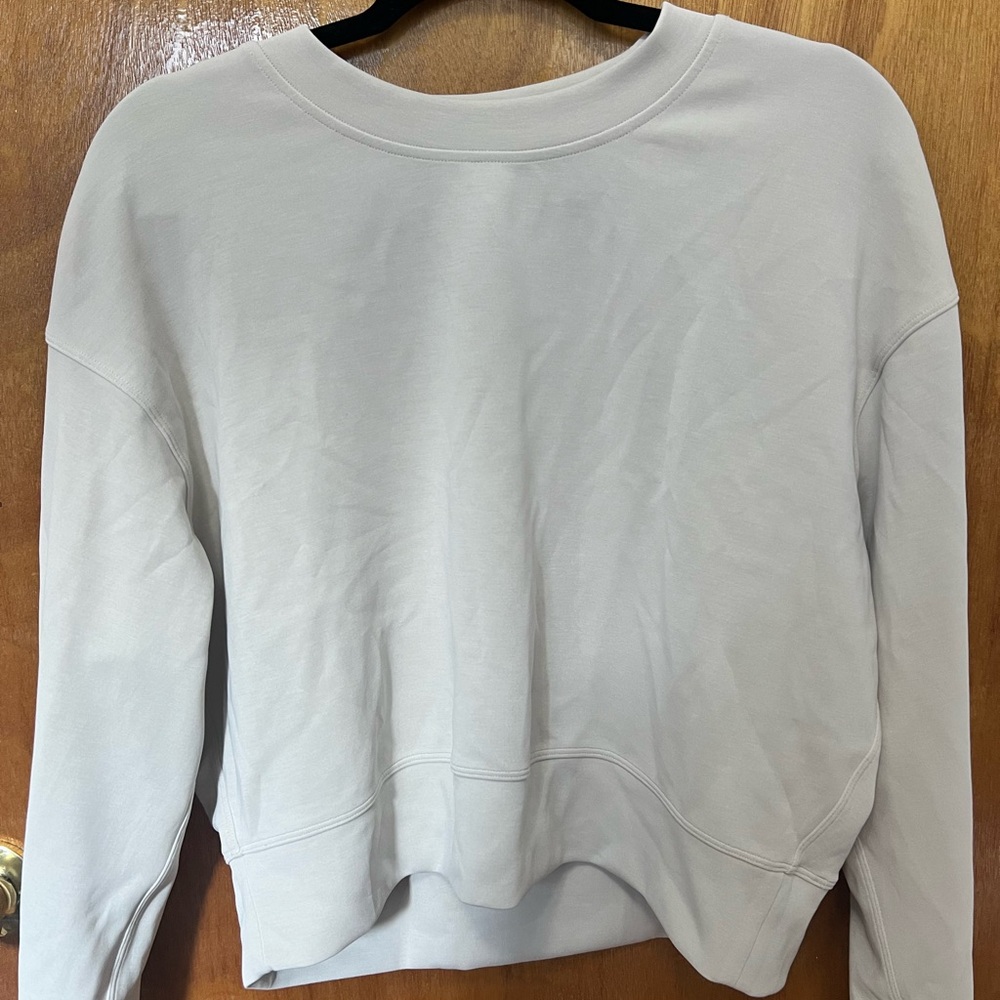 Lululemon women’s softstreme perfectly oversized cropped crew - white opal